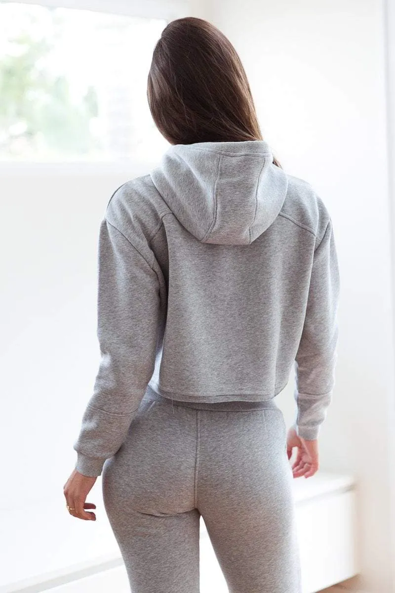 Gray Cropped Hoody