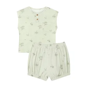 Short Sleeves Baby Pajama Set - Bacca Mint